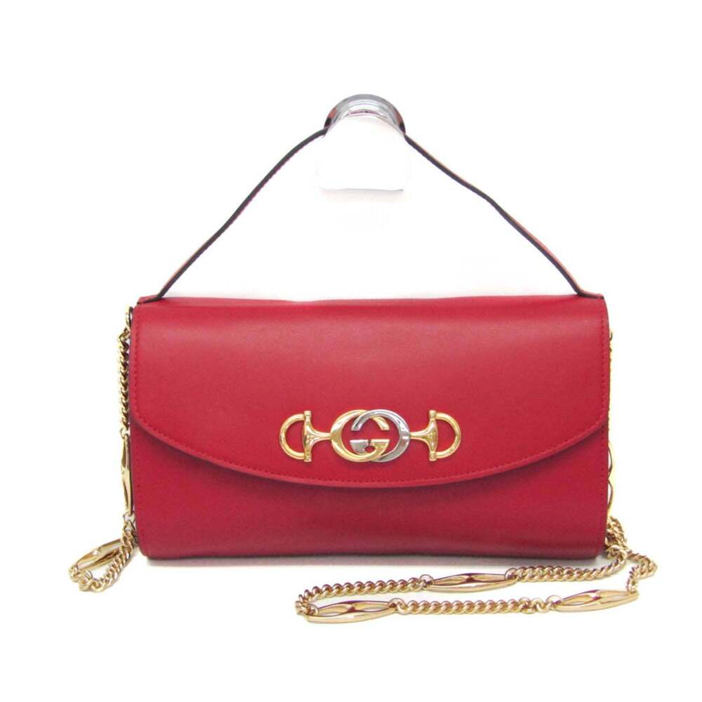 GUCCI Authentic Red Leather Shoulder Bag - Picture 1 of 15